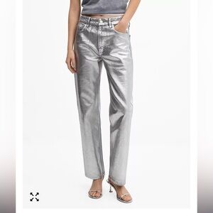 Mango straight foil jeans